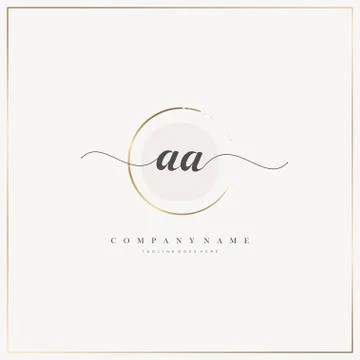 AA Initial Letter handwriting logo hand drawn template vector, logo for beaut Ilustração Stock