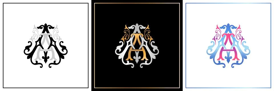 AA monogram classic Stock Illustration