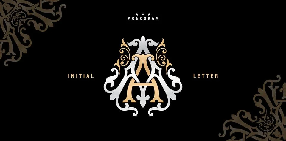 AA monogram classic style Stock Illustration