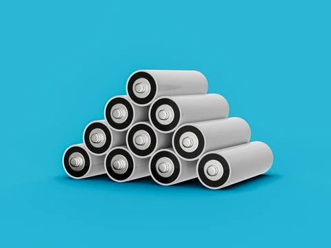AA Size battery isolated on white background blank rechargeable battery aa .. Stock Illustration