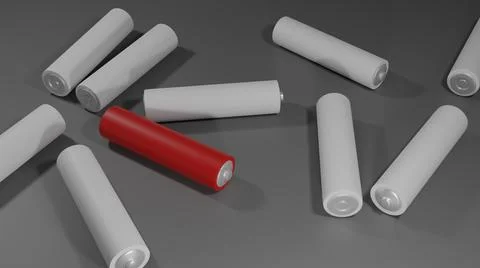 AAA batteries lying on a flat surface. Illustrazione stock