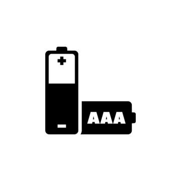 AAA Battery Flat Vector Icon Stock Illustration