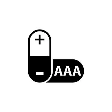 AAA Battery Flat Vector Icon Illustrazione stock