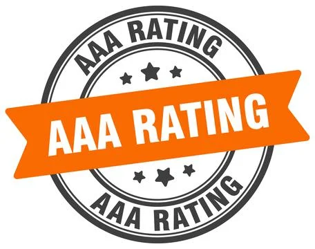 Aaa rating stamp. aaa rating label on transparent background. round sign Illustrazione stock