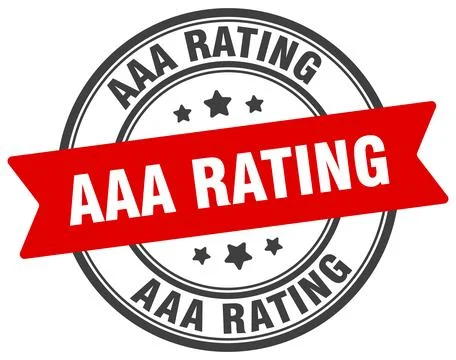 Aaa rating stamp. aaa rating label on transparent background. round sign Illustrazione stock