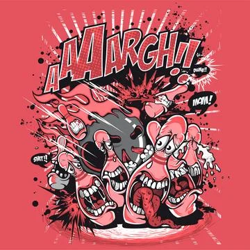 AAAARGH! Bold and Expressive T-Shirt Design for Streetwear and Urban Fashion Stock Illustration