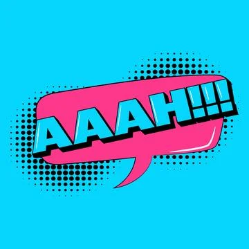 AAAH cartoon explosions comical speech bubble in trendy pop art style. Brig.. Stock Illustration