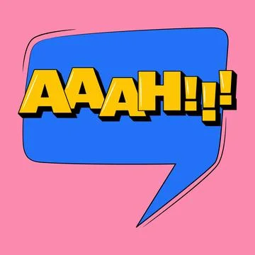 AAAH comic sound speech effect bubble in trendy pop art style. Bright carto.. イラスト素材