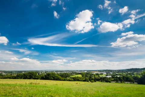 Aachen Overview With Deep Blue Sky Stock Photos
