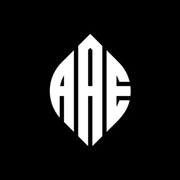 AAE circle letter logo design with circle and ellipse shape. AAE ellipse letter Stock Illustration