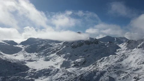 AAerial Winter view of Pirin Mountain near Polezhan and Bezbog Peaks, Bulgaria Stock-Footage 271154310