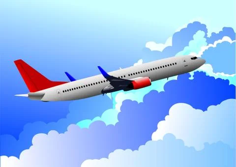 Aairplane in air. vector illustration Stock Illustration
