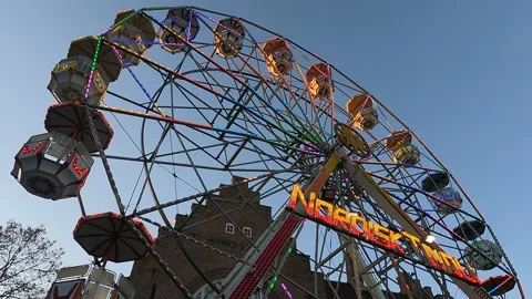Aalborg, Denmark, October 2021: Ferris wheel at the Danish Christmas market Stock Footage 167229387