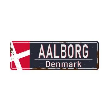 Aalborg, Denmark, road sign vector illustration, road table Stock Illustration