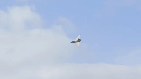 Aalborg, Denmark - September 13, 2026: Military fighter jet performing Stock Footage 345591644