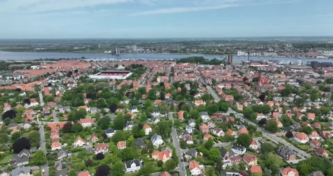 Aalborg drone footage overview Video stock 244789456
