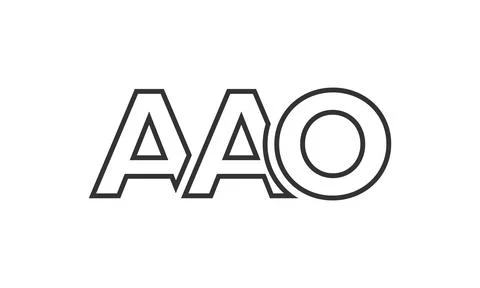 AAO logo design template with strong and modern bold text. Initial based ve.. 库存插图