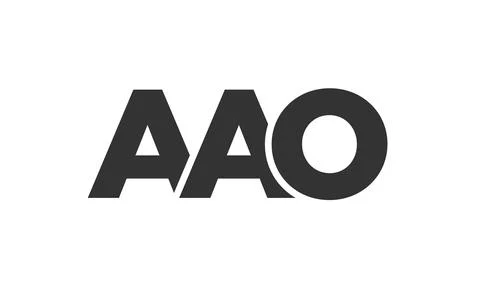 AAO logo design template with strong and modern bold text. Initial based ve.. 库存插图