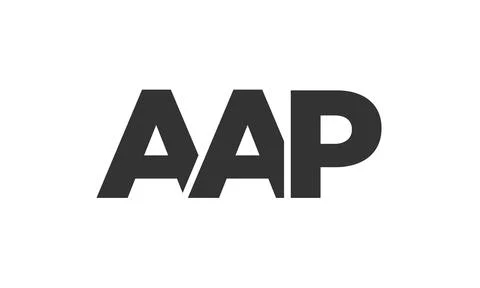 AAP logo design template with strong and modern bold text. Initial based ve.. Stock Illustration