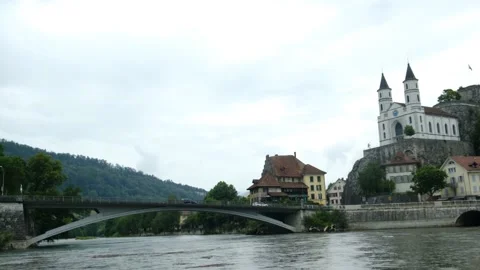 Aarburg Castle Panning Stock Footage 198511549