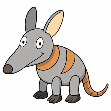 Aardvark animal isolated flat vector illustration on white background Stock Illustration