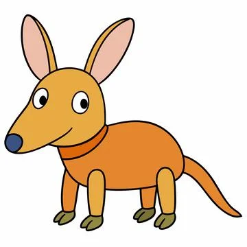 Aardvark animal isolated flat vector illustration on white background Stock Illustration