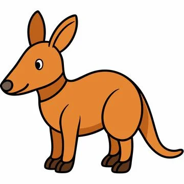 Aardvark animal isolated flat vector illustration on white background Stock Illustration