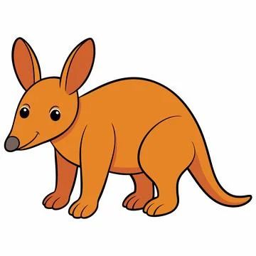 Aardvark animal isolated flat vector illustration on white background Stock Illustration