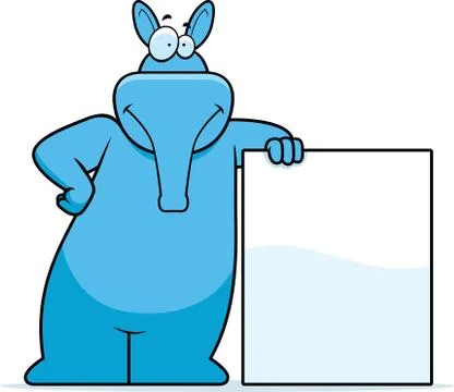 Aardvark Leaning Stock Illustration