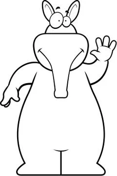 Aardvark Waving Stock Illustration