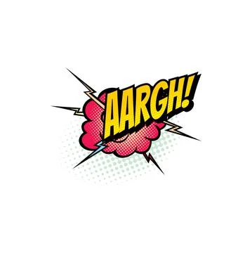 Aargh pop art comic bubble, half tone vector icon Stock Illustration