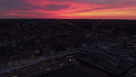 Aarhus aftenhimmel Stock Footage 150785787