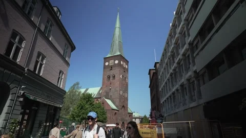  Aarhus Denmark - 12 26 2021: City Centre on a busy day with many pedestrians on Stock Footage 273503585