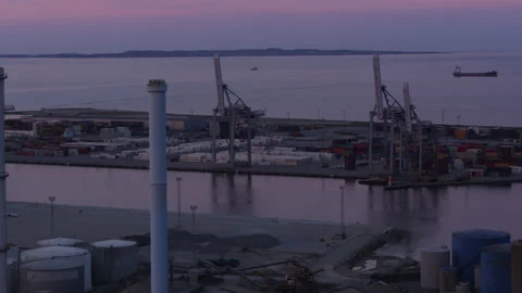 Aarhus harbor evening Stock Footage 150785550