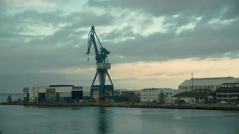 Aarhus Harbor Stock Footage 136132556