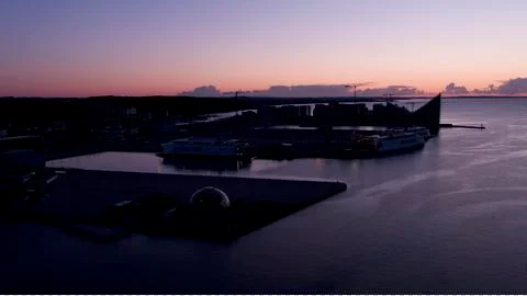 Aarhus harbour, with iceberg Stock Photos