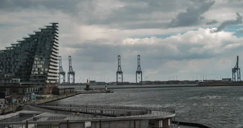 Aarhus Harbour Time lapse Stock Footage 133706969