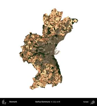 Aarhus Kommune, Denmark, isolated on white. Sentinel. July 2018 Stock Illustration