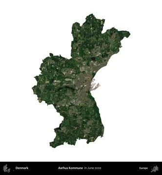 Aarhus Kommune, Denmark, isolated on white. Sentinel. June 2020 Stock Illustration