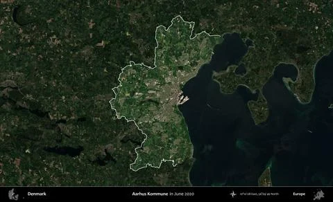Aarhus Kommune highlighted, Denmark. Sentinel. June 2020 Stock Illustration