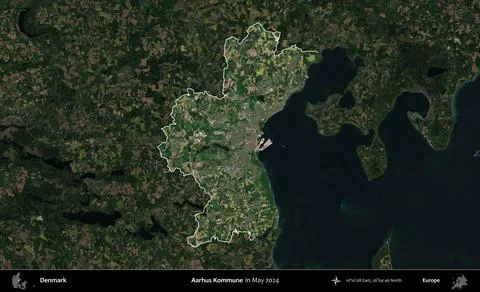 Aarhus Kommune highlighted, Denmark. Sentinel. May 2024 Stock Illustration