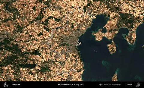 Aarhus Kommune outlined, Denmark. Sentinel. July 2018 Stock Illustration