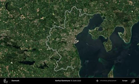 Aarhus Kommune outlined, Denmark. Sentinel. June 2020 Stock Illustration