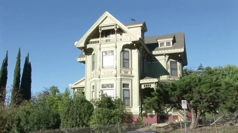 Aaron Phillips House side view, Los Angeles, CA Stock Footage 82847459
