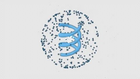 AAV2 Viral Vector Gene Therapy Gravitational Blue 4K Stock Footage 330502198