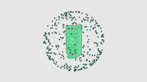 AAV2 Virus High-Frequency Oscillation Green 4K Stock Footage 330502289