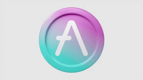 Aave coin 3d spin rotage 360 degrees Cryptocurrency token seemless loop 動画素材 245554023