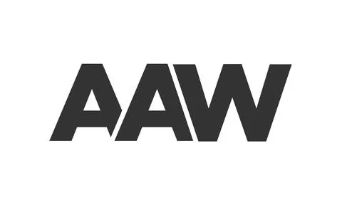 AAW logo design template with strong and modern bold text. Initial based ve.. Stock Illustration
