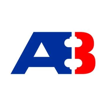 AB A8 Initials Barbel Shape Symbol Design Stock Illustration