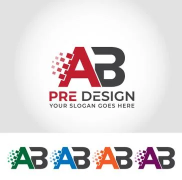 AB Alphabet Creative Logo Design Concept Illustrazione stock